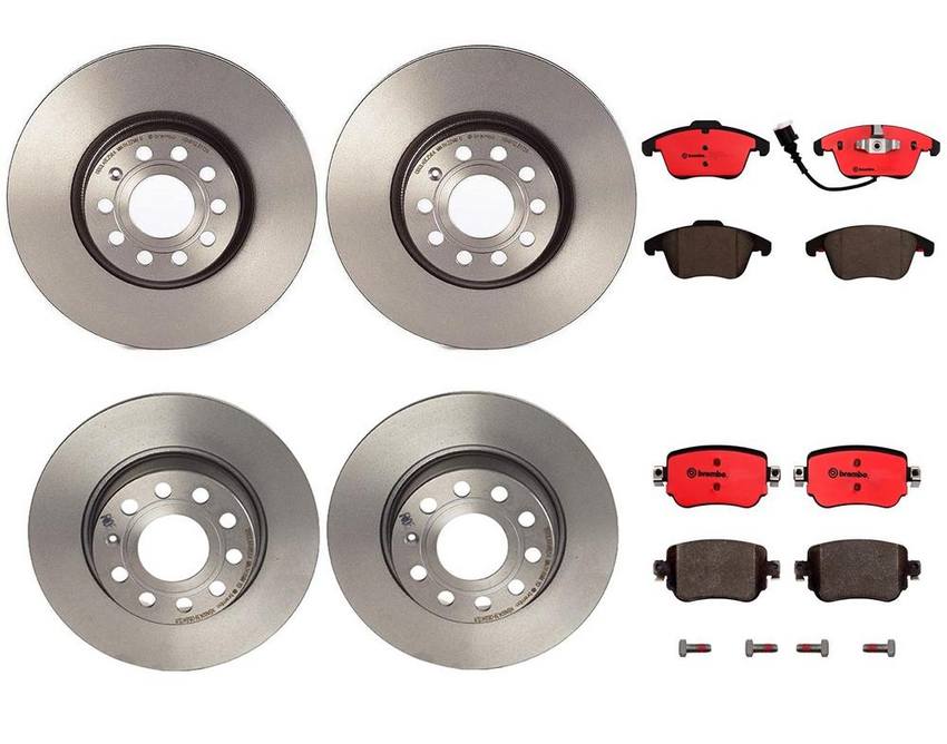 VW Brakes Kit - Pads & Rotors Front and Rear (312mm/272mm) (Ceramic) 7N0698451A - Brembo 3269317KIT